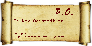 Pekker Oresztész névjegykártya